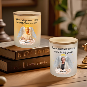 Custom Photo Your Light Will Always Shine In My Heart Memorial Glass Jar With LED Candle Sympathy Gift For Family Members HO82 893832