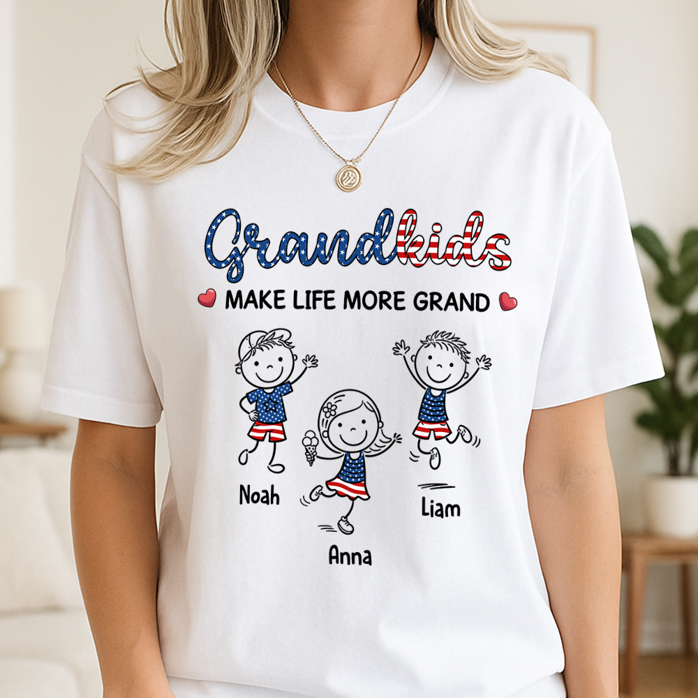 Personalized Grandkids Make Life More Grand White Shirt HA75 920390