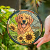 Custom Dog Photo With Sunflower Memorial Stained Glass Suncatcher, Pet Loss Gift HO82 894326
