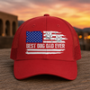 Personalized Best Dog Dad, Dog Mom Ever America Flag Trucker Hat For Dog Lover TH10 170269