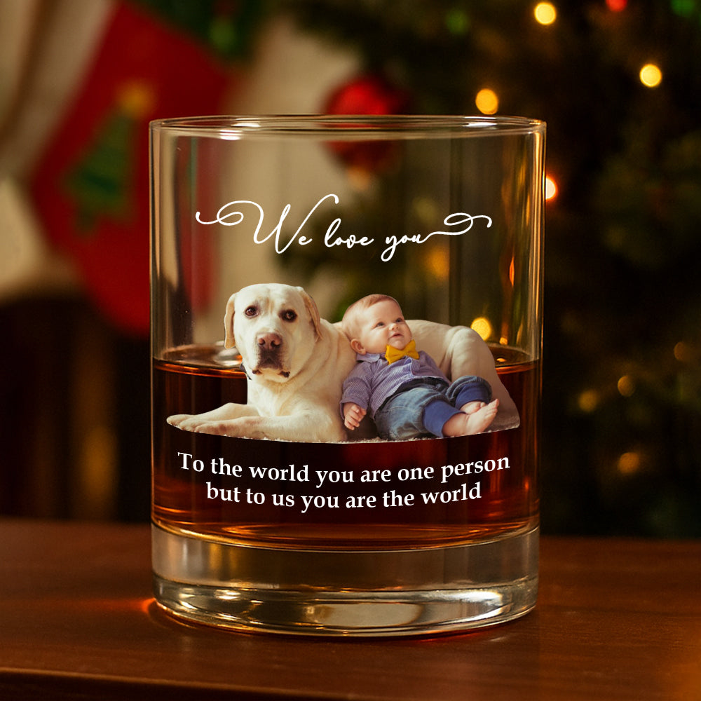 Custom Photo To Us You Are The World - Personalized Whiskey Glass TH10 894295
