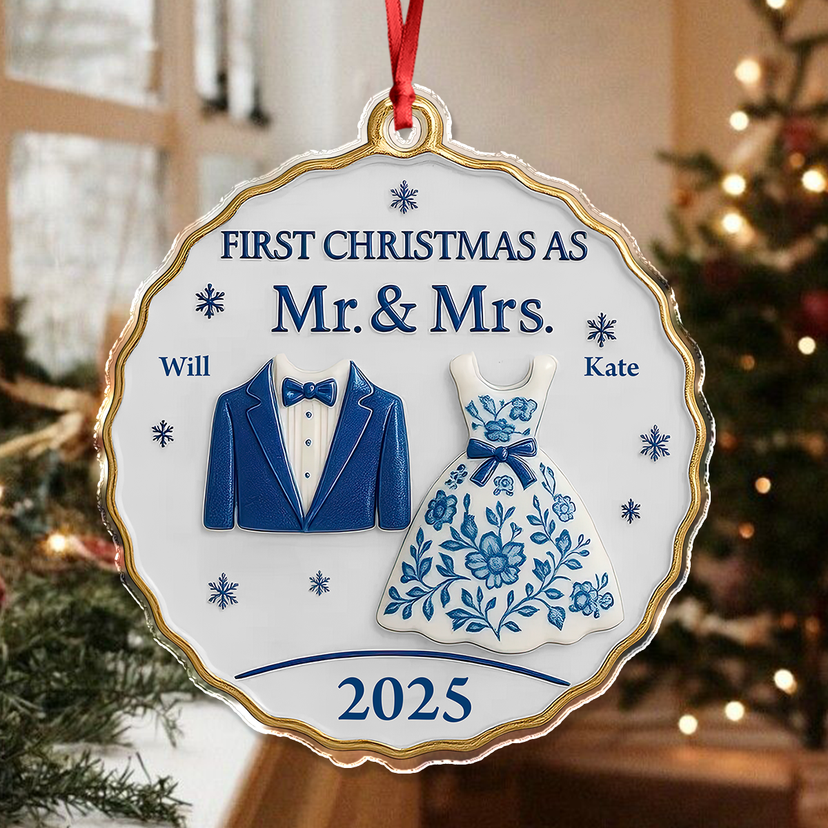 First Christmas As Mr And Mrs - Personalized Acrylic Ornament Couple Gift CH07 899098