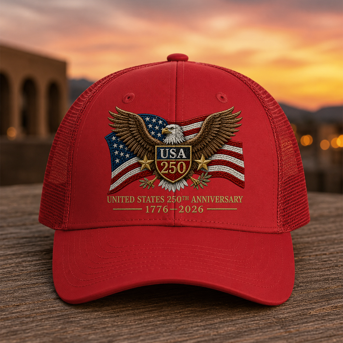 USA 250th Anniversary 1776-2026 Embroidered Trucker Hat CH07 911946