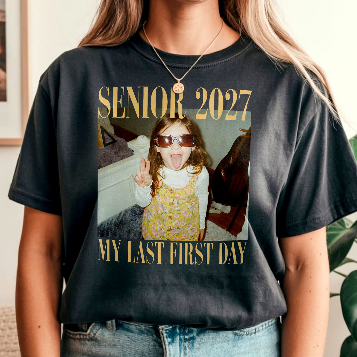 Custom Childhood Photo Retro Senior 2027 - My Last First Day Comfort Shirt HA75 922056