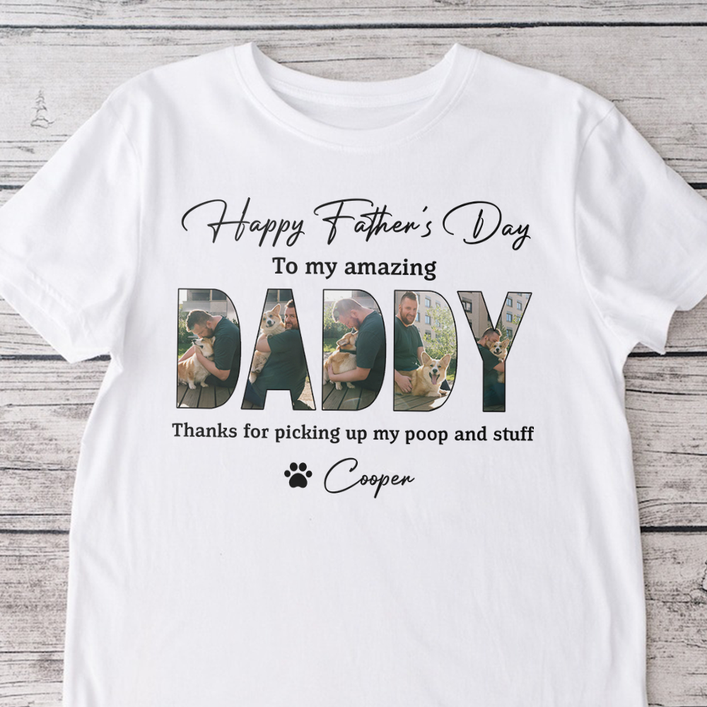 Custom Photo Happy Father's Day To My Amazing Dad Bright Shirt Dog Lovers Gift CH07 895882