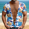 Custom Photo Dog Cat Hairy Body Hawaiian Tropical Full Print Men's 3D Shirt LM32 669503
