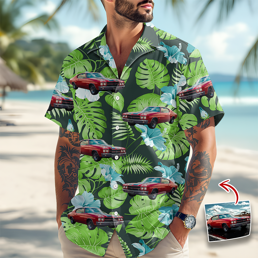Custom Photo Vintage Car Aloha Hawaiian Shirt Gift For Car Lovers TH10 170035