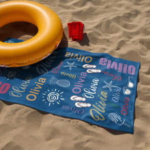 Custom Multi-Color Name Summery Beach Towels Summer Gift For Family, Friends HO82 893938
