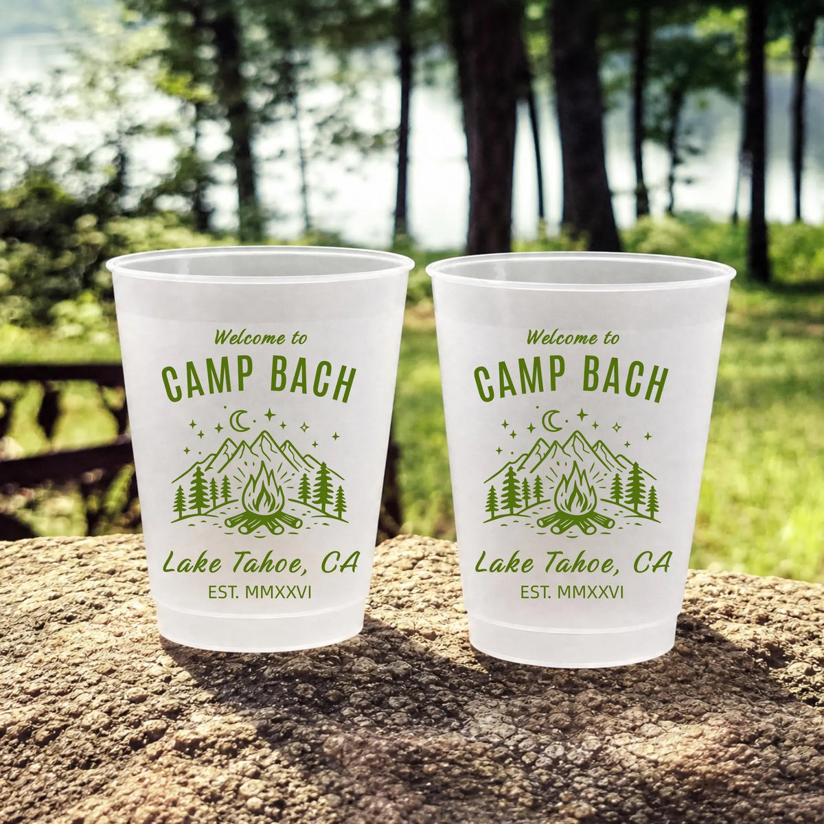 Personalized Camp Bach Bachelorette Cups, Lake Tahoe Bach Party Favors HO82 903062