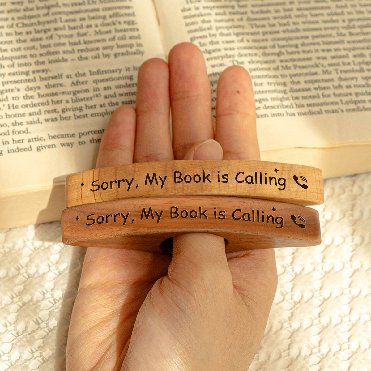 Sorry, My Book is Calling Personalized Engraved Book Page Holder Funny Gifts For Book Lovers CH07 899558