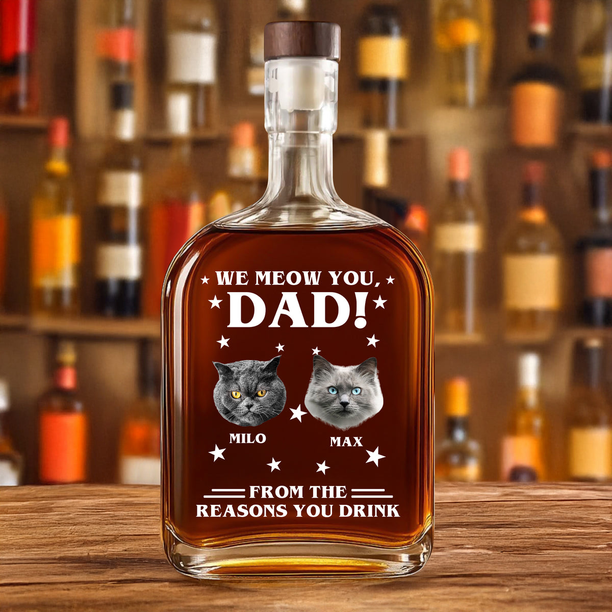 Custom Photo We Meow You - Cat Personalized Custom Whiskey Bottle - Father's Day, Gift For Dad, Pet Owners, Pet Lovers HO82 894078