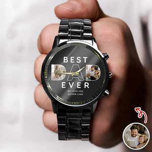 Custom Photo Best Dad Ever Men's Wrist Watch For Dad TH10 894263