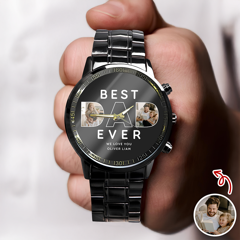 Custom Photo Best Dad Ever Men's Wrist Watch For Dad TH10 894263