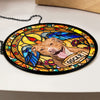 Personalized Dog Portrait Stained Glass Suncatcher, Custom Pet Memorial Stained Glass Photo Suncatcher HO82 903010