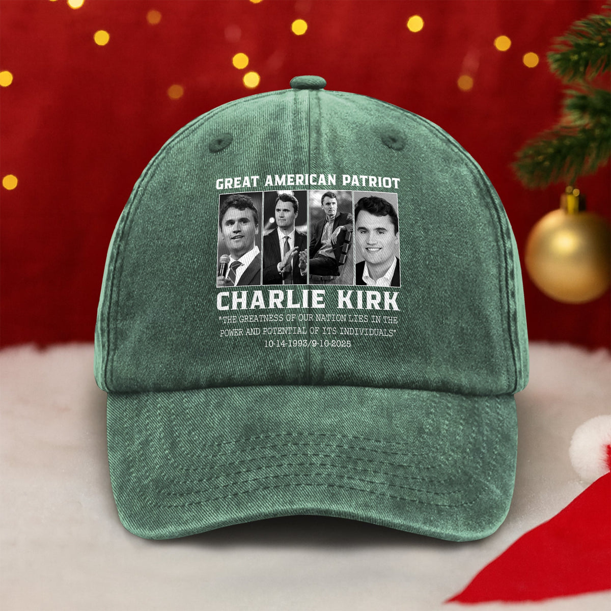 Prayers Up for Charlie Kirk Great America Patriot Washed Denim Baseball Cap HO82 65744