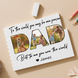 Custom Photo Happy Father's Day Rectangle Shaped Building Brick Blocks Gift LM32 893587