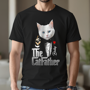 Custom Photo The Catfather Gentlemen Cat Shirt Personalized Gift For Dad HO82 893846