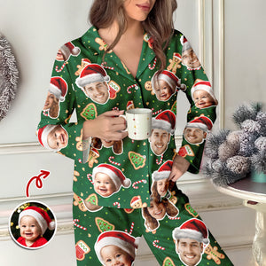 Custom Funny Family Face With Christmas Pattern Pajamas HA75 892792
