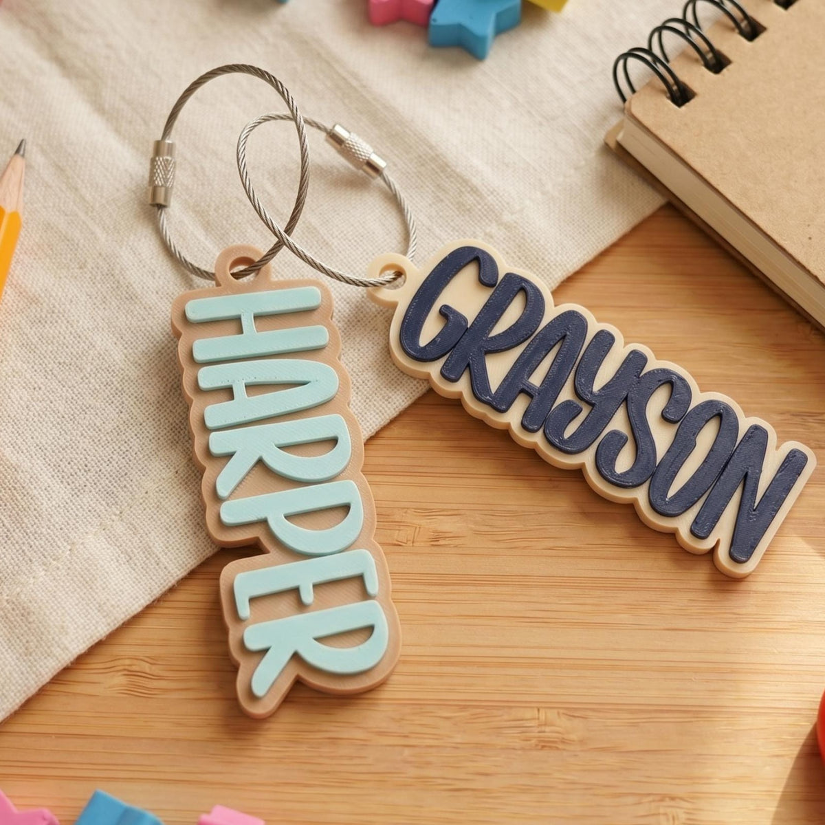 Custom Name Keychain Diaper Bag Tag, Label Bag Charm Kids Keychain LM32 669539