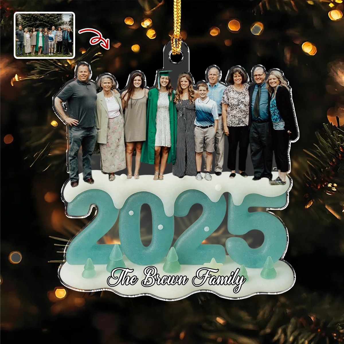 Custom Photo See Through You Family Acrylic Ornament Gift For Mom, Dad, Brother, Sister, Kids HO82 900208