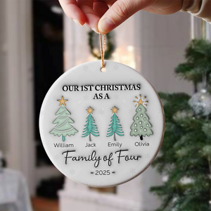 Personalized First Christmas As A Family Ceramic Ornament For Christmas TH10 894985