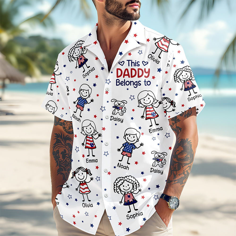 Custom Kid Names This Papa Belongs To Hawaiian Shirt Gifts For Dad, Grandpa CH07 911200