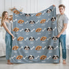 Custom Pet Photo Cute Pattern Blanket - Personalized Gift for Dog & Cat Lovers HO82 902944
