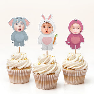 Custom Photo Funny Kid Animal Cosplay Decoration Cupcake Toppers HA75 892112