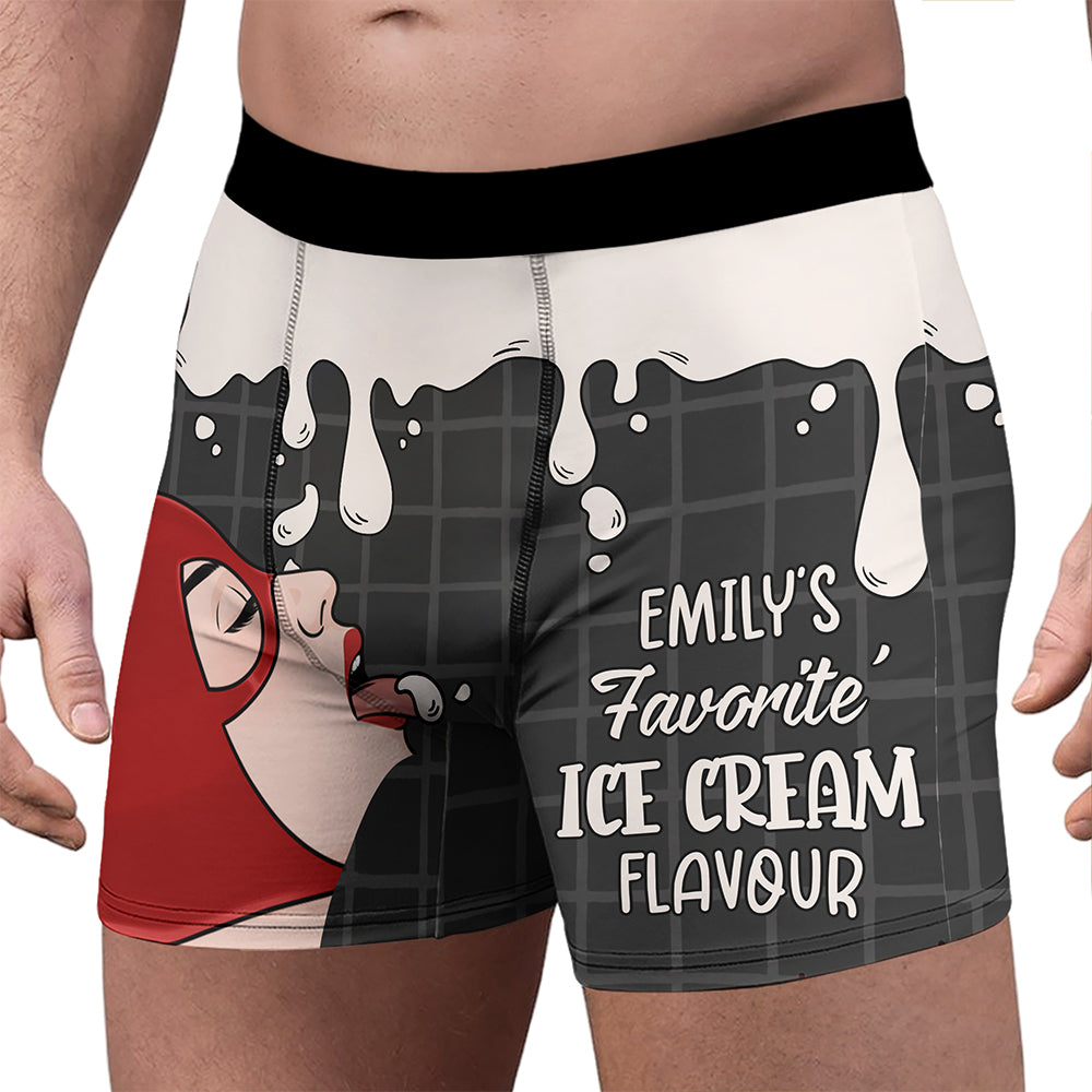 Custom Name Favorite Ice Cream Flavour Boxers - Personalized Gift for Him LM32 899885