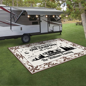 Making Memories One Campsite At A Time Personalized Patio Rug With Coconut Tree Pattern HO82 894332