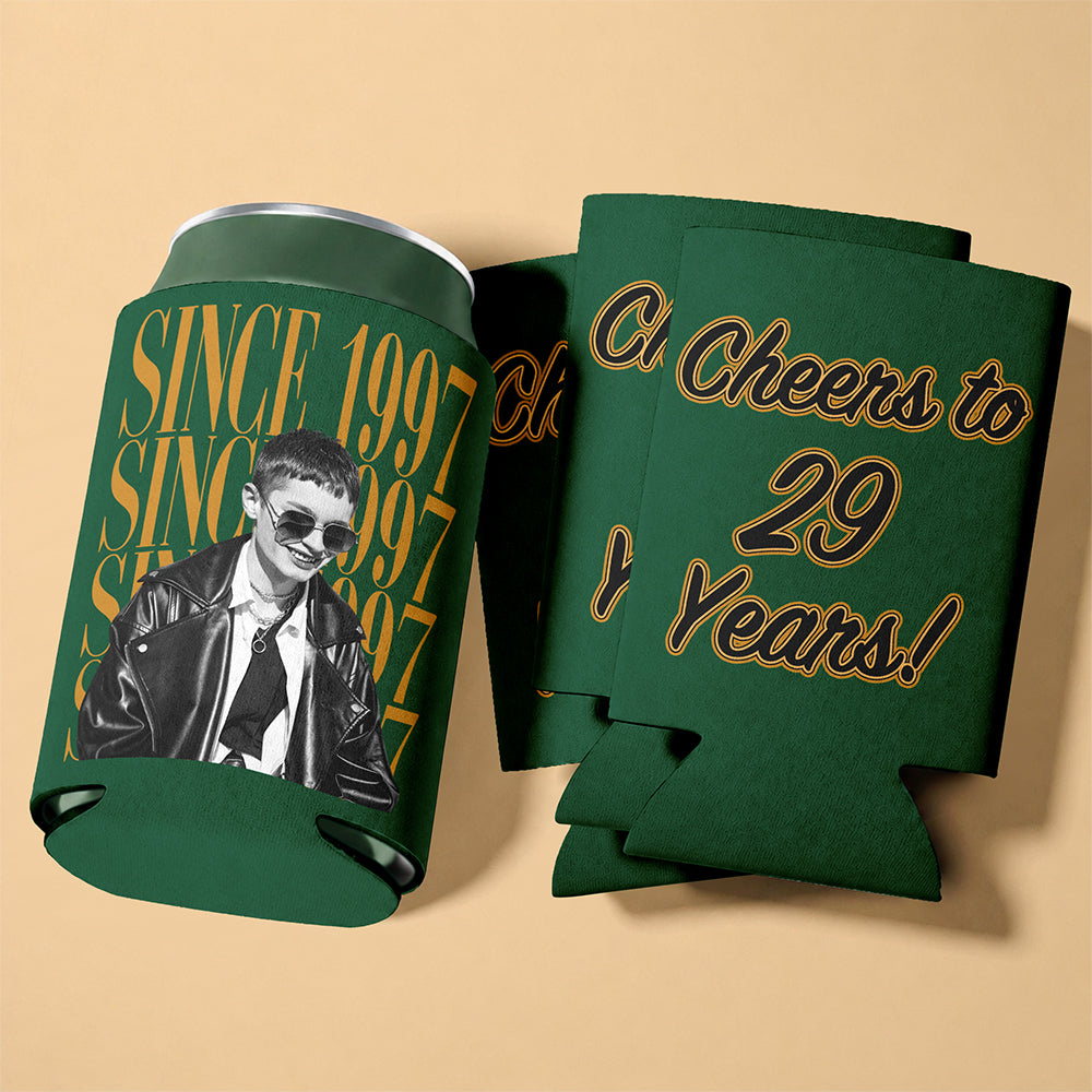 Personalized Photo Vintage Can Cooler Holder - Party Favor, Birthday Gift HO82 902990
