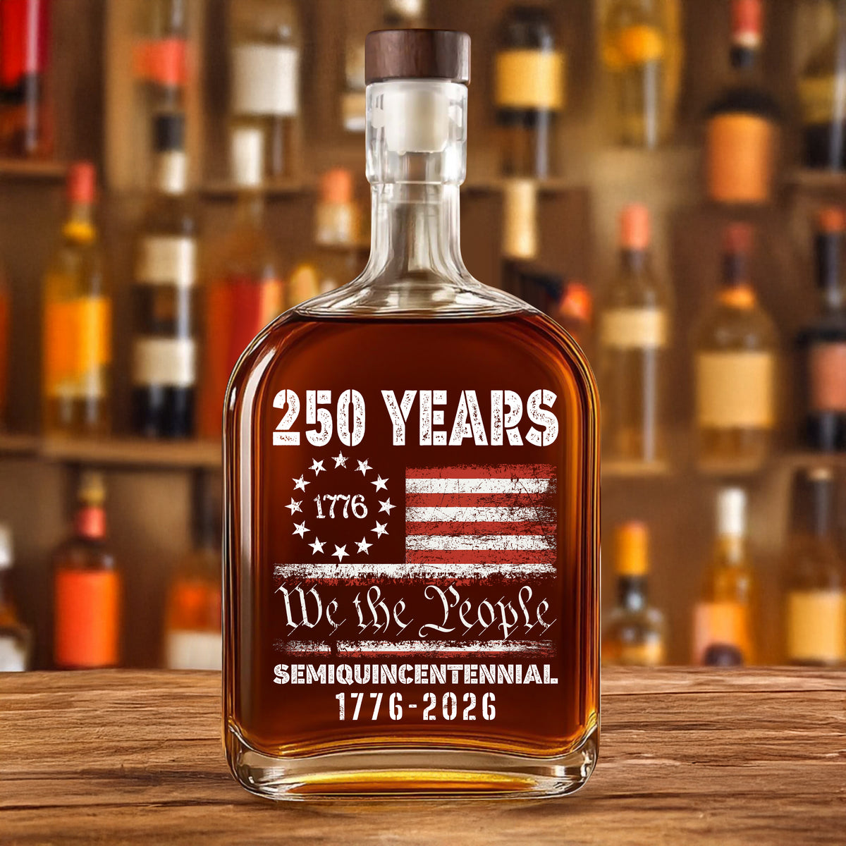 Celebrate Our America 250th Anniversary United States Semiquincentennial Whiskey Bottle HA75 897408