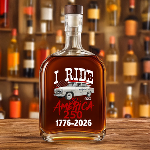 Custom Car Photo I Ride for America 250 Whiskey Bottle HA75 898220