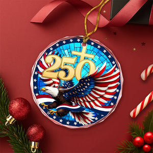 250 Years Of America Glass Ornament American Independence Day HA75 897808