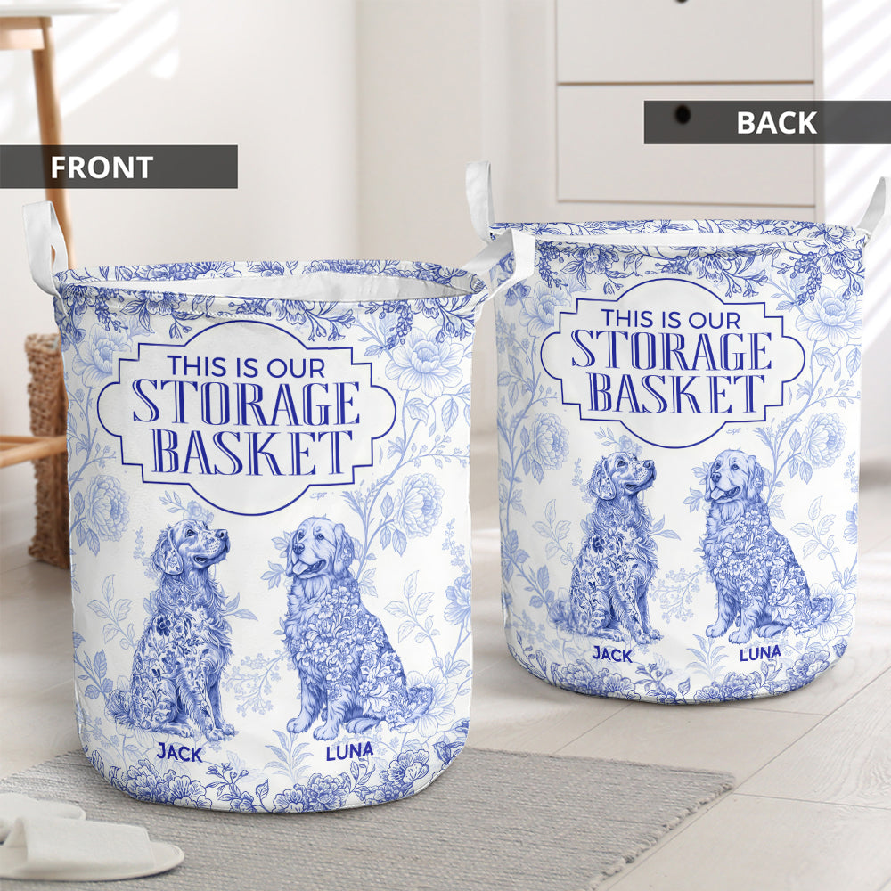 Personalized Dog Custom Breeds Floral Toile De Jouy French Laundry Basket LM32 893761