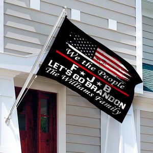 Custom Family Name We The People 1776 Let's Go Brandon Double-Sided Flag HO82 900350