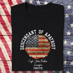 Personalized Name Descendant Of A Patriot Dark Shirt LM32 895543