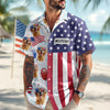 Custom Cute 3D American Dog - Independence Flag Design Hawaiian Shirt LM32 897915