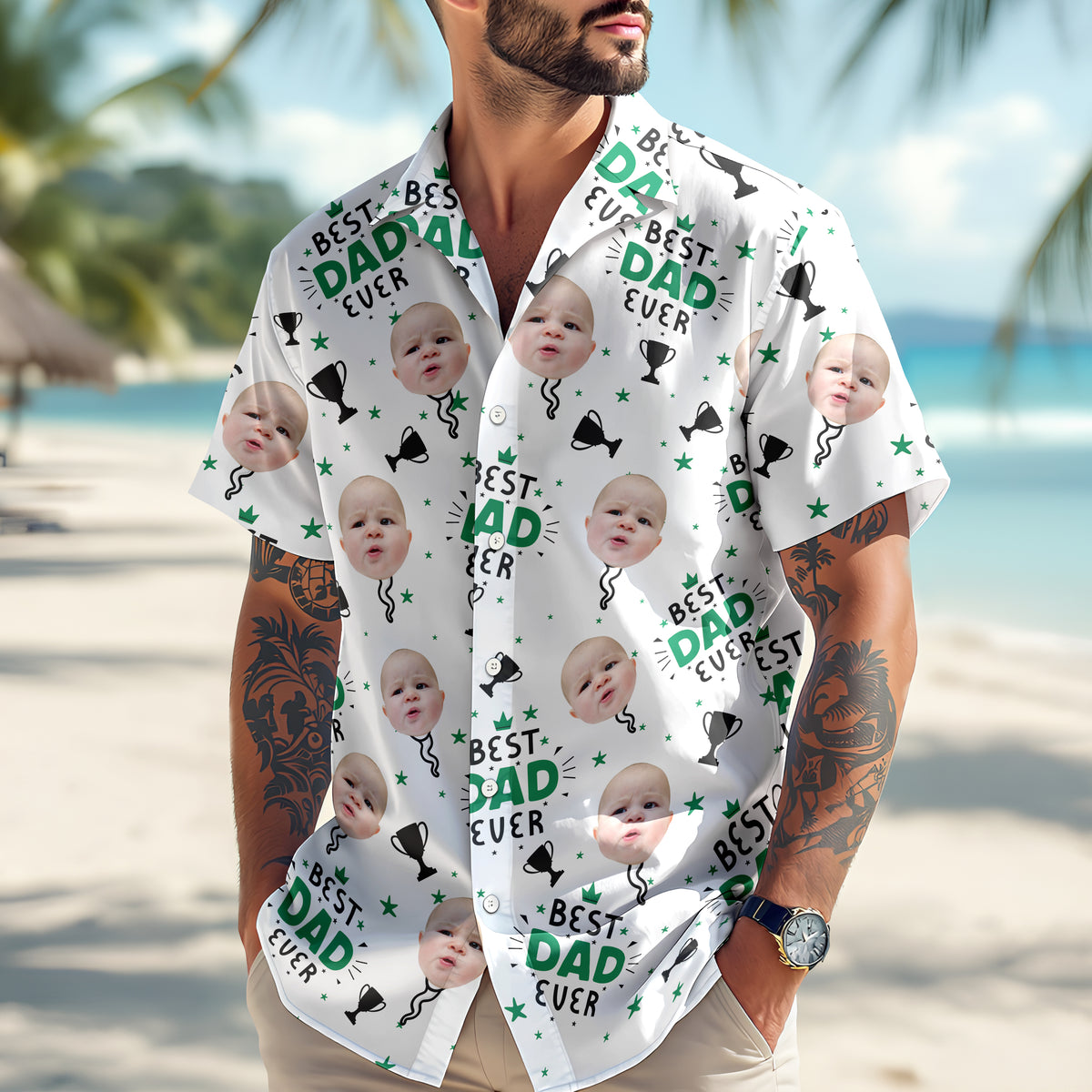 Custom Photo Best Dad Ever Hawaiian Shirt Gift For Dad HO82 894126