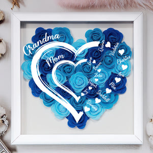 Custom Name Mom To Grandma Mother's Day Heart Flower Shadow Box TH10 892559
