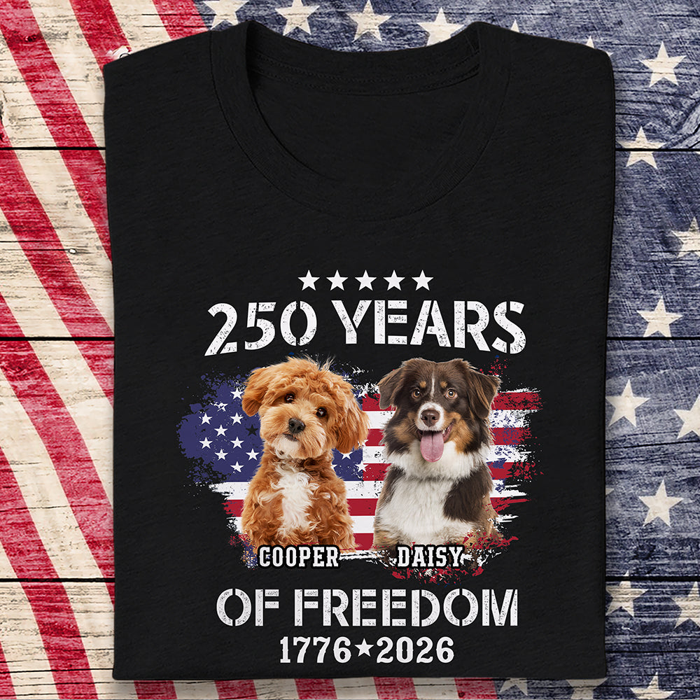 Custom Dog Photo Celebrate 250 Years of America Dark Shirt CH07 899772