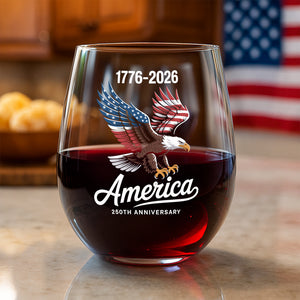 Celebrate 250 Years of America USA Anniversary 1776-2026 Wine Glass HO82 894482