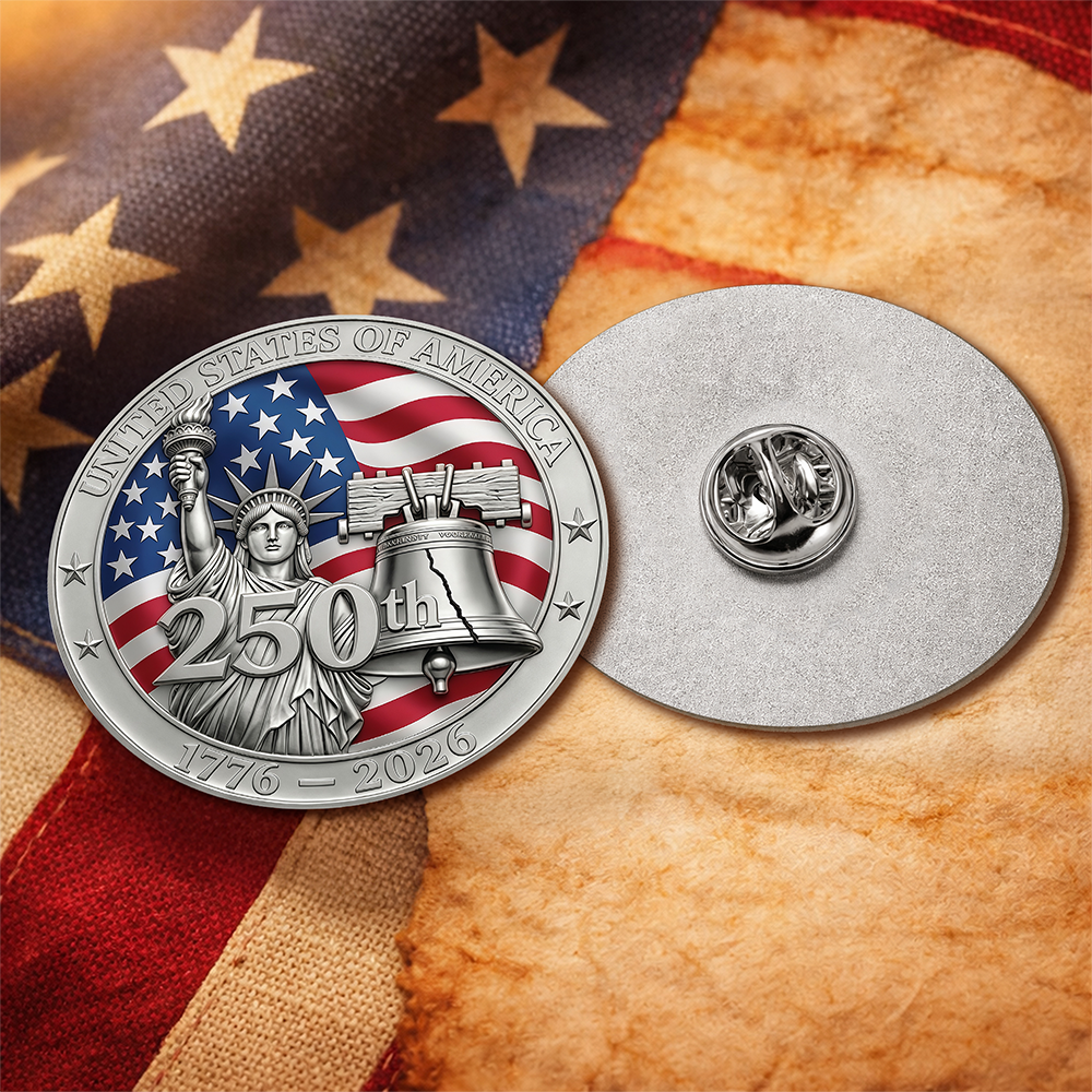 United State Of America 250th 1776 - 2026 Stainless Steel Metal Pin for Patriot's Day Independence Day TH10 169425