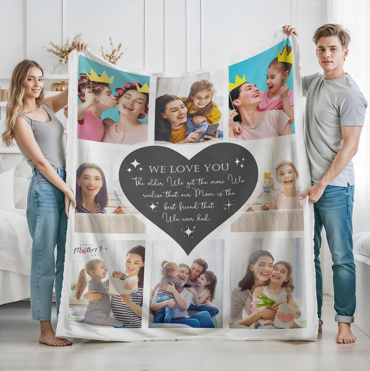 Custom Photo To The World You Are A Mum But To Me You Are The World Blanket Gift For Mother's Day TH10 892571