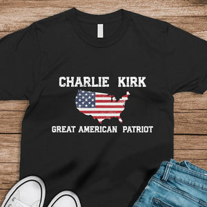 Charlie Kirk Great American Patriot Dark Shirt HA75 64428