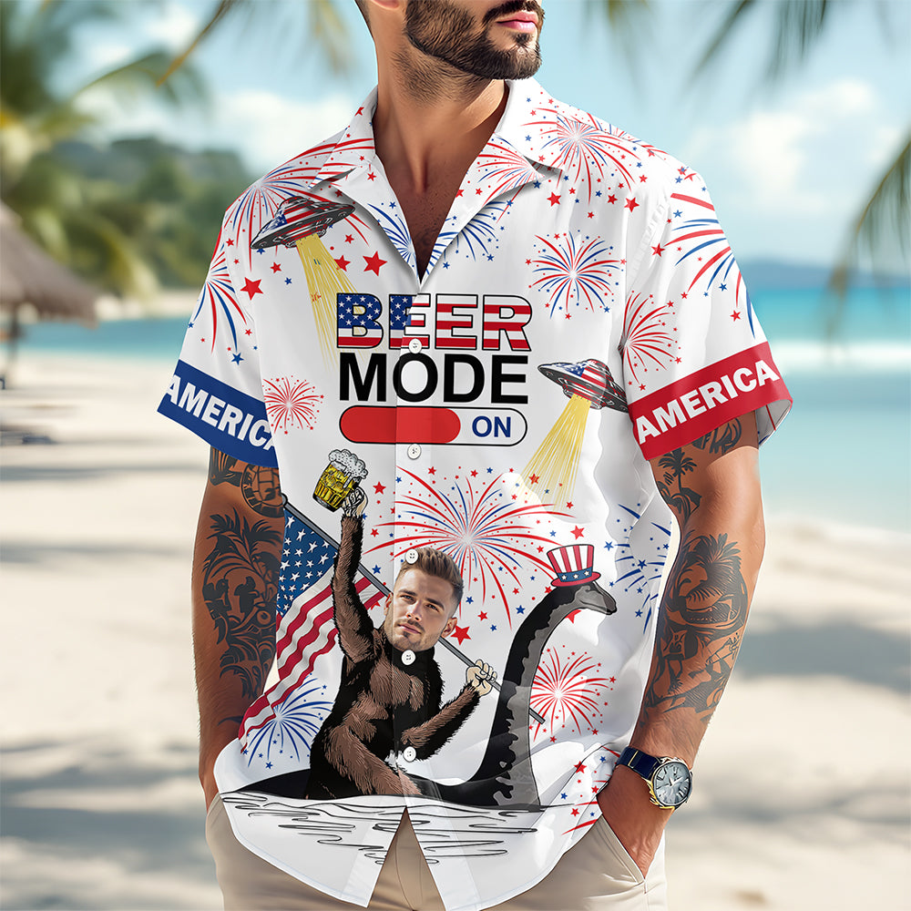 Custom Face 4th Of July Bigfoot Drink Beer Hawaiian Shirt Funny Gift CH07 895692
