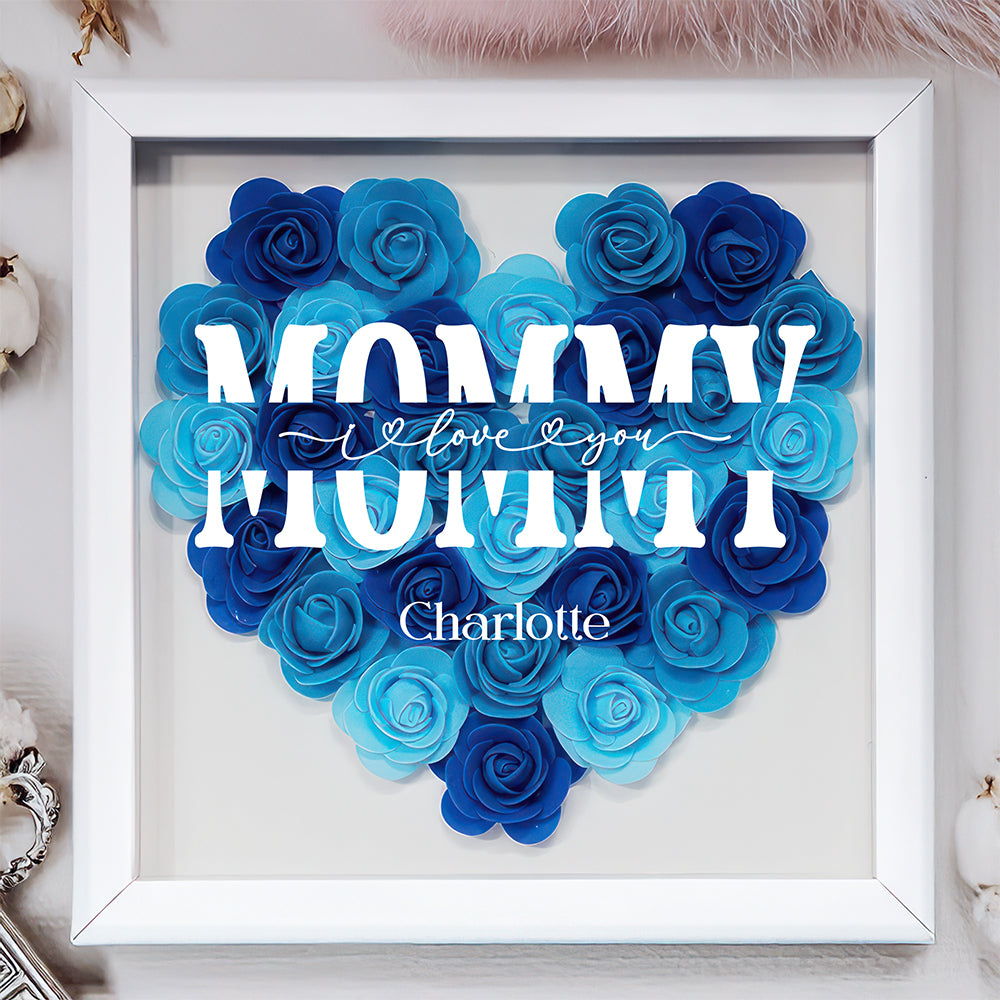 Custom Name I Love You Mom Mother's Day Flower Shadow Box TH10 892561
