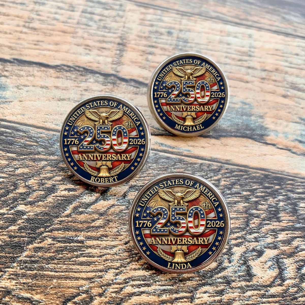 Custom Name 250 Years of USA Of Freedom Anniversary Eagle Lapel Pin LM32 899565