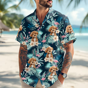 Custom Dog Photo Tropical Vacation Aloha Hawaii Shirt Gift For Dog Lovers HO82 894310