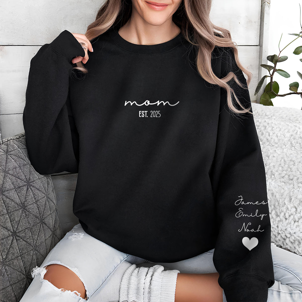 Custom Kid Name Mama Grandma Since Sleeve Printed Sweatshirt TH10 169477